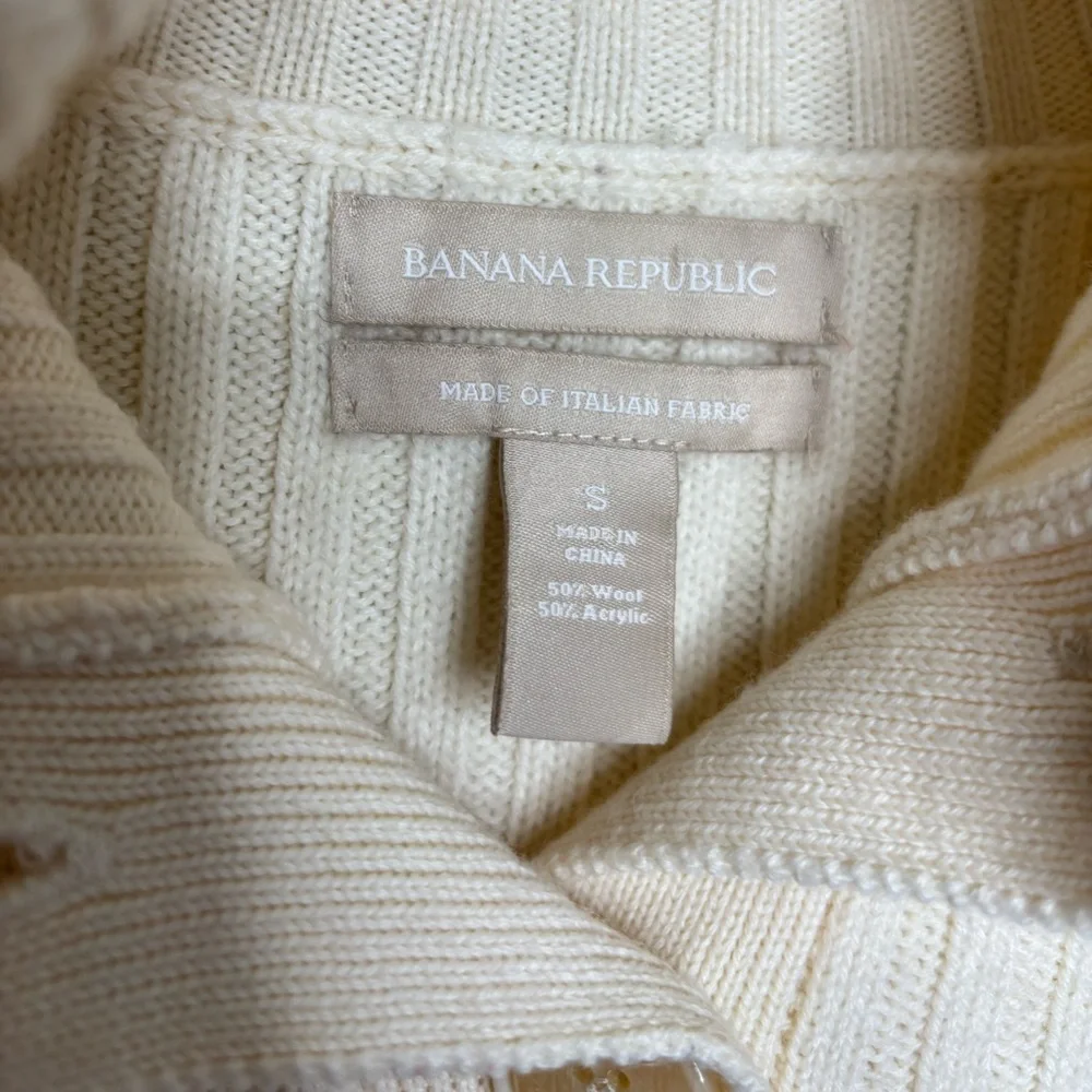 BN2 Banana Republic Crem Ribbed Cardigan / Dress Very Soft Italian Yarn Wool S‎
